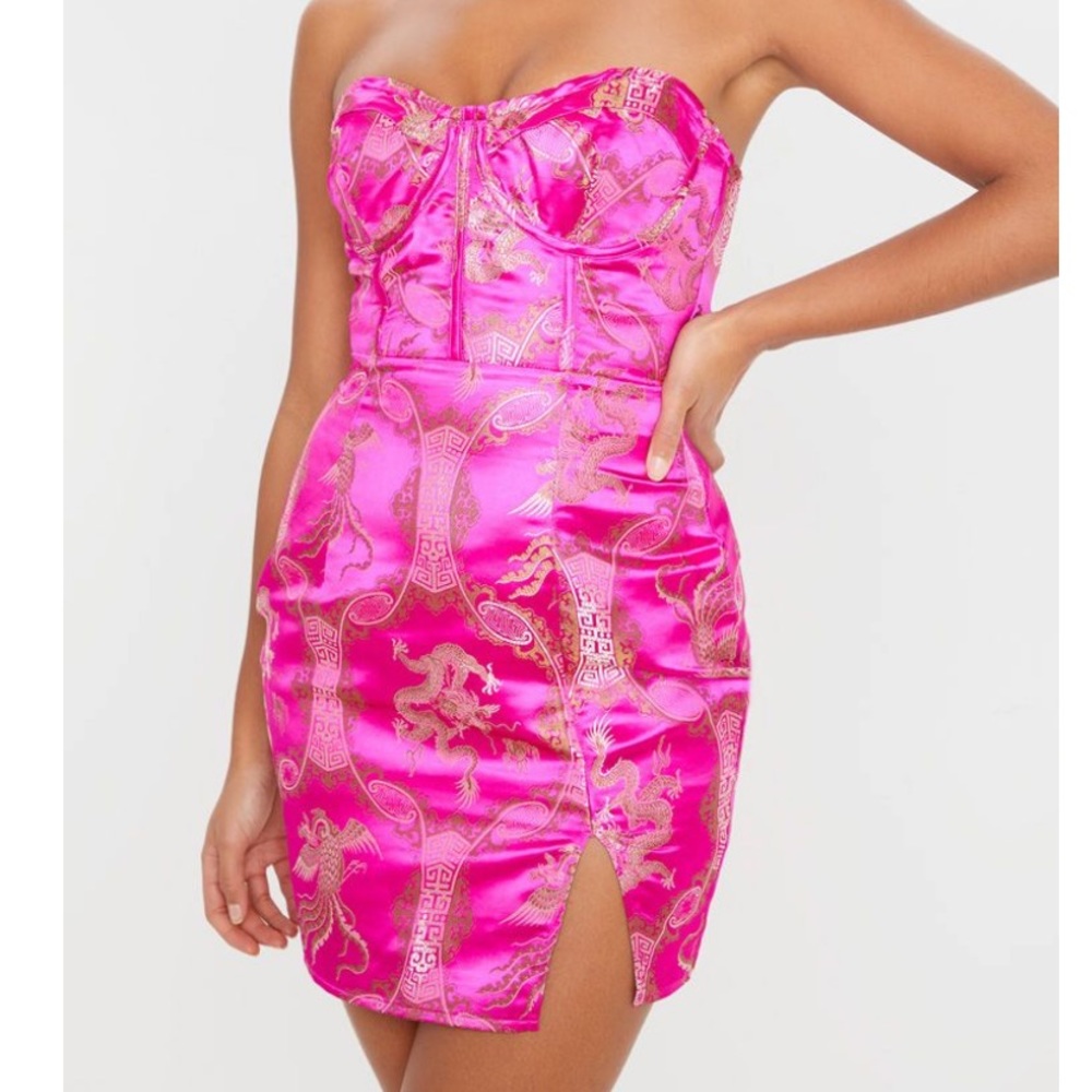 Pink strapless dress